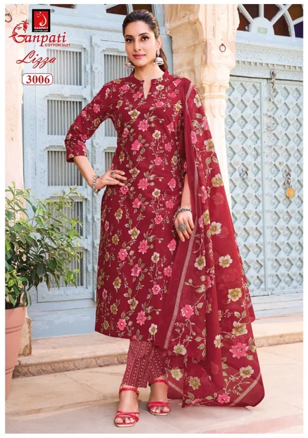 Lizza Vol 3 By Ganpati Cotton Printed Kurti With Bottom Dupatta 